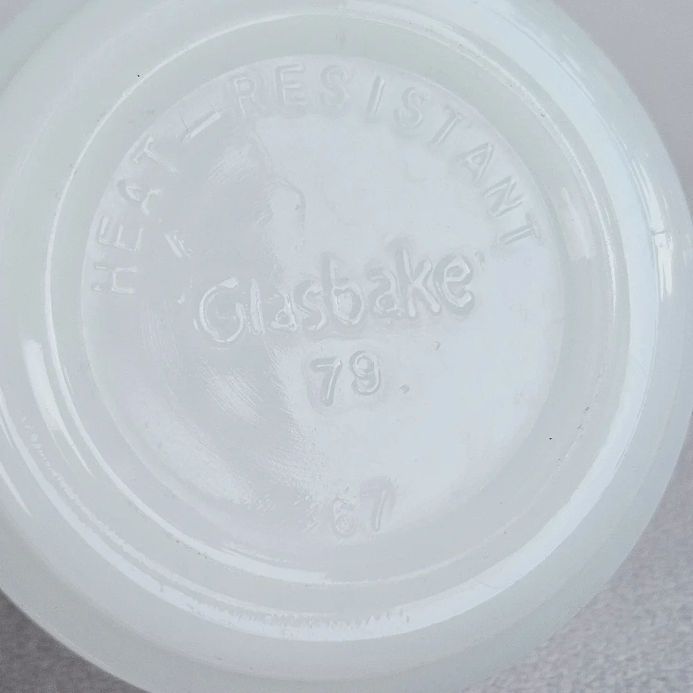 Glasbake milk glass